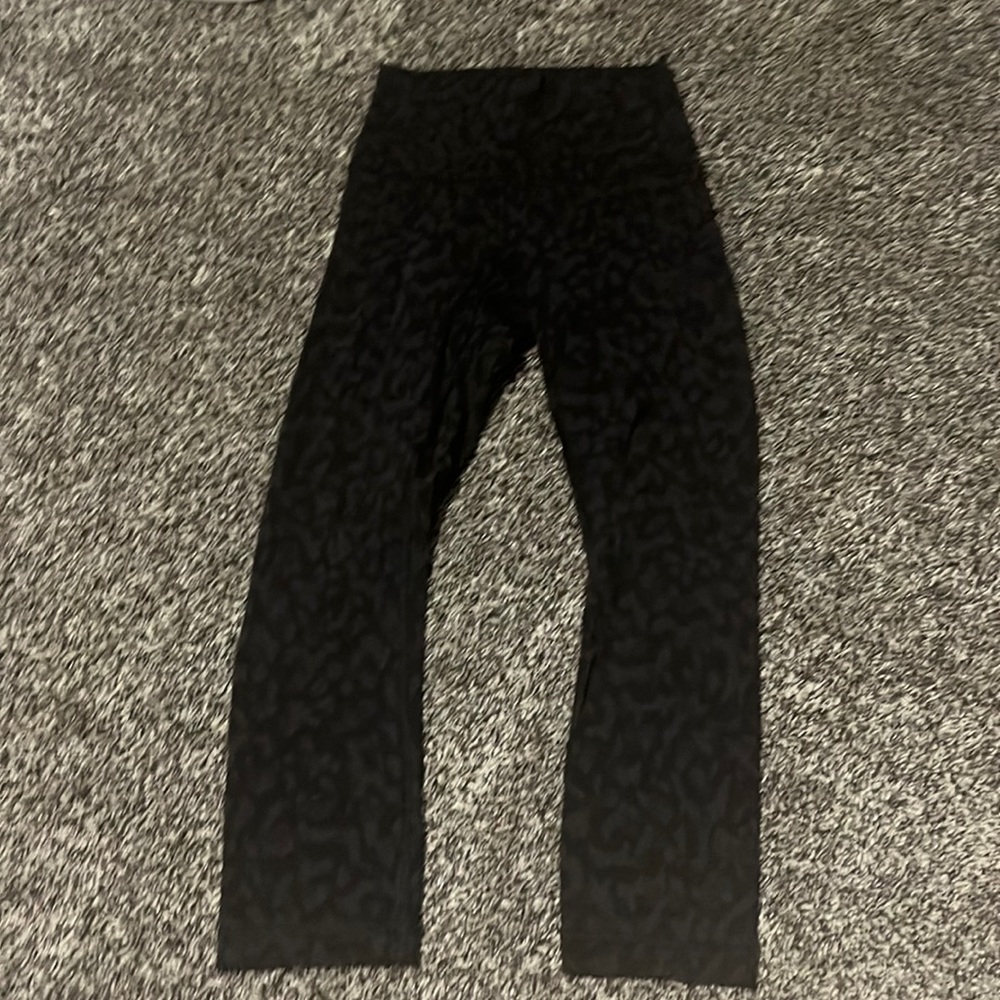 Lululemon black cheetah print size 2. Capris. Never worn and brand new.